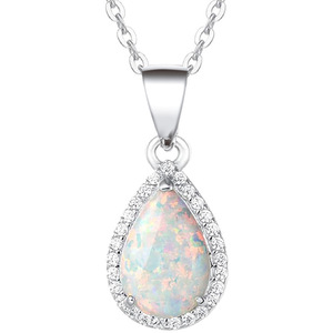 Collana con Ciondolo a Goccia Scintillante per Donne, Gioiello Elegante Vintage alla Moda - Product Image 1