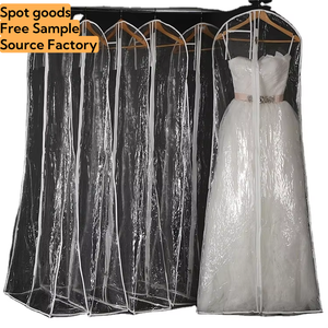 Chine vente en gros PVC plastique poussière mariée robe de mariée sac femmes longue robe robes de soirée Portable fermeture éclair vêtement robe couverture - Product Image 1