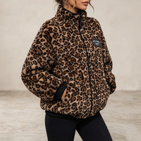 Sweat-shirt à capuche zippé surdimensionné en polaire Sherpa pour femme, avec empiècements contrastants, fabrication OEM