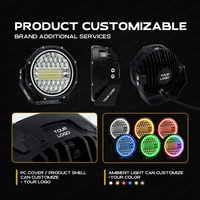 Phare de conduite LED ambre de 7 pouces avec DRL pour pare-chocs UTV Can-Am Maverick X3 Polaris RZR Pro Ranger Raptor Bronco tout-terrain 4x4