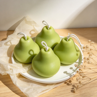 Bougies parfumées personnalisées en forme de fruits, bougies mignonnes en forme de poire et de pomme, décoration de Noël pour la maison, cadeau unique