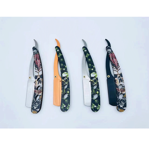 <span class=keywords><strong>Rasoir</strong></span> manuel professionnel en acier inoxydable avec support de <span class=keywords><strong>rasoir</strong></span> design tête de mort pour barbier – Vente en gros usine - Product Image 1