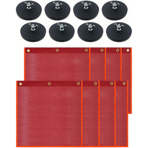Truck Towing Equipment PVC 18*18 Inches Safety Warning <strong>Flag</strong> Mesh Magnetic <strong>Red</strong> <strong>Flags</strong> Oversize Load <strong>Flag</strong> - Product Image 2