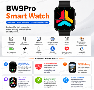 Nuevo Reloj Inteligente BW9 <span class=keywords><strong>Pro</strong></span> BW11S con Cámara, Llamadas Duales, Inalámbrico, BT Montres S11 46mm Ultra 49mm, Smartwatch con Tarjeta SIM 2G - Product Image 3