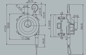 Zware Gereedschapskabel <span class=keywords><strong>Retractor</strong></span> 120Kg 140Kg 160Kg Ophangapparatuur - Product Image 2