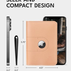 Boshiho Genuine Leather Travel <b>Wallet</b> Cover Card Holder with for Airtag Slot for Men and Women Essential <b>Passport</b> Holder - Product Image 5