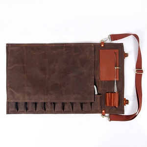 <span class=keywords><strong>Borsa</strong></span> rotolo CHANGRONG Custom Vintage resistente all'acqua e utilità marrone tela cerata coltello da cuoco - Product Image 3