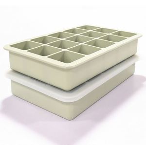 Moule à glaçons carrés en silicone empilable à 15 cavités avec couvercle, bac de congélation réutilisable - Product Image 1