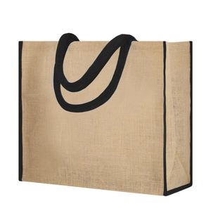 Bolsa de Playa de Yute Lavable de Diseño Moderno, con Asa de Cordón, Cierre de Velcro, para Viajes y Uso Diario - Product Image 2