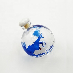 Chai thủy tinh trong suốt hình cầu 300ml 500ml 750ml, chai thủy tinh tròn đựng thuốc có nút chai trang trí, chai Giáng sinh - Product Image 1