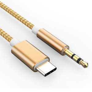 สายสัญญาณเสียง Type C เป็น 3.5 มม. แบบตัวผู้ต่อตัวผู้ สายถักไนลอน หัวต่อชุบทอง สำหรับหูฟัง - Product Image 3