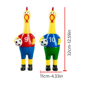 Pollo chillón de fútbol de PVC con patrón de balón de fútbol, juguete divertido para perros, regalo, juguete de apretar - Product Image 2