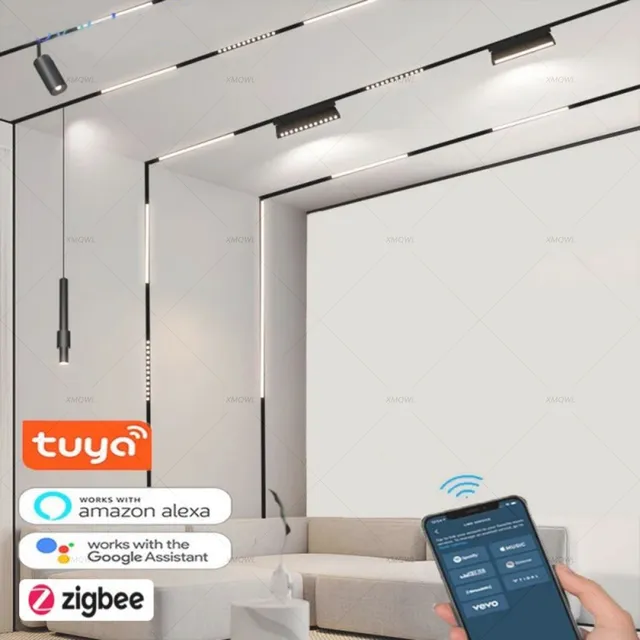 Smart Track Lights Led Lamps Changeable Magnetic Rail APP Smart System Living Adjustable Track Lighting Spot Rail Spotlight