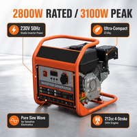 Générateur Inverter Portable 230V 50Hz 2800W 3100W de Pointe pour Alimentation de Secours Domestique Stable et Électronique Sensible