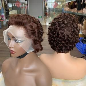 Wholesale 13x4 Lace Frontal Pixie Cut <b>Wig</b> <b>Human</b> <b>Hair</b> 12A Grade Curly Short Pixie Cut <b>Human</b> <b>Hair</b> <b>Wigs</b> - Product Image 1