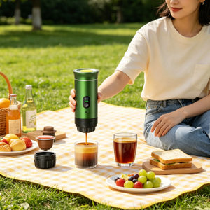 Vente directe d'usine, machine à expresso portable sans fil, mini cafetière rechargeable pour le camping, la voiture et le bureau - Product Image 1