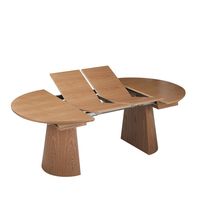 Table à manger ovale extensible de luxe nordique moderne en placage de frêne 1100-1800mm, avec extension à rail silencieux robuste, mobilier de maison