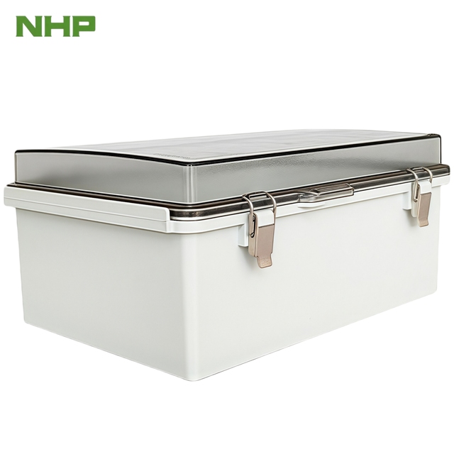 IP67 Waterproof Outdoor Electrical Junction Box 300x200x130mm PC/ABS Materials Clear Hinged Door Electronics Cabinet IP65/IP66