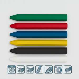 Marcador industrial tipo fibra de viscosa con punta de tinta resistente al agua, uso en superficies rugosas y marcado de textos - Product Image 1