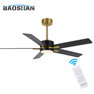 Quạt trần đèn LED trang trí trong nhà, cánh gỗ 5 lớp, động cơ DC êm ái, có điều khiển từ xa - Product Image 3