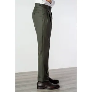 Pantaloni in Lana 130's Verde Quattro Stagioni - Product Image 5