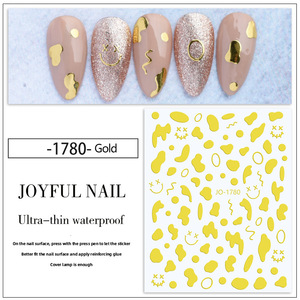 El más nuevo Simple láser oro plata Color vaca patrón Nail Art Sticker Gold Edge Hollow Border Sticker - Product Image 4
