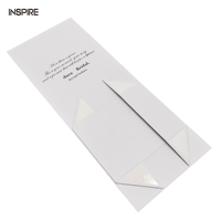 Boîte cadeau en papier magnétique blanche avec logo personnalisé, gaufrage à chaud, recyclable, pliable, rigide, avec couvercle magnétique