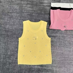 Camiseta sin Mangas Corta Informal y Transpirable para <span class=keywords><strong>Mujer</strong></span> de Talla Grande, con Bordado de Letras con Lentejuelas para el Verano - Product Image 2