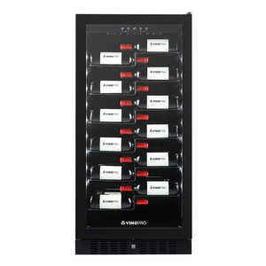 Vinopro 258L Réfrigérateur à vin à zone unique avec porte vitrée noire, capacité 70 bouteilles, affichage de l'étiquette, <span class=keywords><strong>encastrable</strong></span>/de plain-pied - Product Image 1
