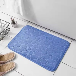 Pebble Embossed Coral Velvet Bathroom Non Slip Mat Household Quick <b>Drying</b> <b>Small</b> Carpet <b>Machine</b> Washable Home Floor Rugs - Product Image 4