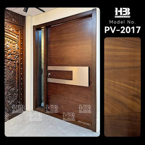 Puerta pivotante de madera maciza de nogal negro Extra grande americana, entrada principal Exterior moderna, diseño impermeable, puerta delantera de apartamento - Product Image 3