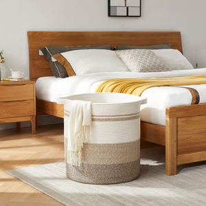 Cestos Personalizados Redondos y Plegables <span class=keywords><strong>para</strong></span> la <span class=keywords><strong>Ropa</strong></span>, <span class=keywords><strong>Cesto</strong></span> Duradero de Almacenamiento <span class=keywords><strong>Tejido</strong></span> de Cuerda de Algodón <span class=keywords><strong>para</strong></span> <span class=keywords><strong>Ropa</strong></span> Sucia - Product Image 4