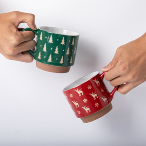 Taza <span class=keywords><strong>de</strong></span> Agua Familiar con Diseño Estético y Asa, Tema Navideño, Pequeño Regalo, Taza Práctica para Parejas - Product Image 2