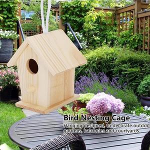 Nichoir en bois transparent pour extérieur, pour passeroïdes, oiseaux bleus et colibris, avec fixation murale ou suspendu - Product Image 4
