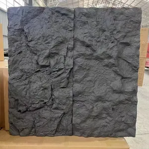 Panel batu PU ringan Panel batu poliuretan imitasi 3D Panel dinding batu pu veneer ukuran besar papan dinding pu