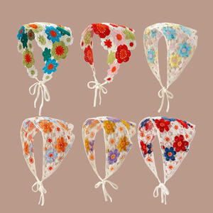 BELLEWORLD Bandana a Maglia all'Uncinetto alla Moda, Sciarpa Triangolare Floreale, Turbante, Fasce <span class=keywords><strong>per</strong></span> Capelli <span class=keywords><strong>per</strong></span> Ragazze, Accessori <span class=keywords><strong>per</strong></span> Capelli - Product Image 3