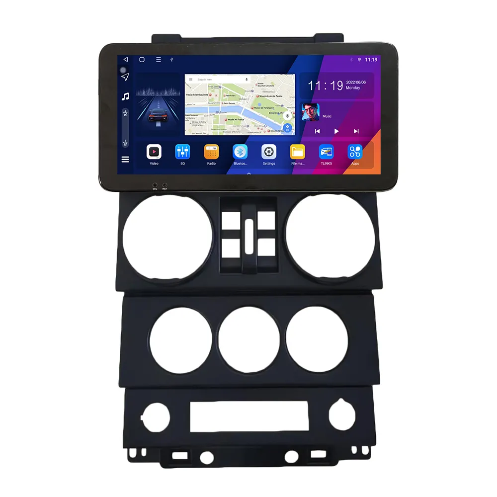 Für Jeep Wrangler 2008-10 4 Tür 10,33 Zoll QLED Bildschirm Hea dunit Gerät Double 2 Din Auto Stereo GPS Navigation Android Autoradio