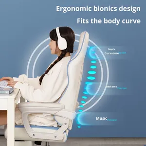 Ergonomischer Leder-Gaming-Stuhl für Computer-Nutzung Studentenwohnheim E-Sports-Stuhl mit <span class=keywords><strong>5</strong></span>-Sterne-Basis und Drehfunktion Verbessertes Modell - Product Image 3