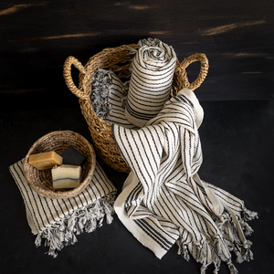 100% Eco-Friendly Soft Raw Cotton Turkish Hammam Beach <b>Towel</b> Quick Dry Breathable Striped Design Wellness Nature Absorbent-Hot - Product Image 2