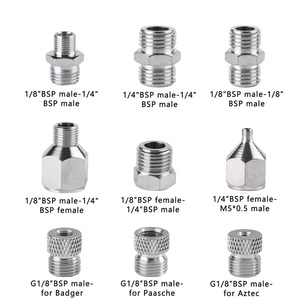 Thiết lập Airbrush phù hợp phụ kiện thay thế <span class=keywords><strong>Kit</strong></span> khớp nối Kết nối công cụ cho máy nén và không khí bàn chải Hose - Product Image 6