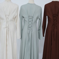 NOUVEAU Abaya Modeste Grande Taille pour Femmes Musulmanes, Robe Longue Évasée à Nouer sur le Devant, Vêtement Islamique Plissé, Robe de Dubaï pour Ramadan, Aïd et Usage Quotidien