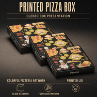 Boîte à pizza en papier imprimé avec couvercle pliable pour la restauration à emporter, la restauration collective et les fournisseurs d'emballages alimentaires en gros