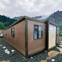 Maison conteneur pliable et extensible moderne de 40 pieds, design personnalisé, entièrement meublée, 2 chambres, maison préfabriquée modulaire