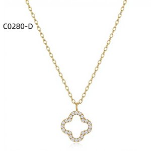 Collier pendentif Amy Amy en zircone cubique plaqué rhodium, forme de fleur, style classique, bijoux pour femmes, à porter au quotidien, cadeau - Product Image 2