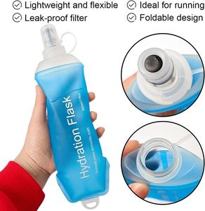 Botella Plegable Personalizada con Logotipo, Botella de Agua Deportiva Plegable de TPU de 150 ml, 250 ml, 500 ml, Botella de Agua Deportiva Suave y Plegable - Product Image 3