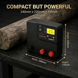 Électrificateur/<span class=keywords><strong>Chargeur</strong></span> de clôture électrique 100 km avec alarme et écran LCD pour grands ranchs et protection contre les éléphants, sortie 12KV 10J, alimentation secteur/batterie/solaire - Product Image 5