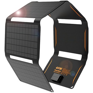 Panel Solar Monocristalino Negro Plegable y Compacto de 40W, 24% de Eficiencia, Certificado TUV, Delgado, Ideal para Senderismo y Actividades al Aire Libre - Product Image 1