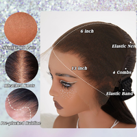 Peluca de Cabello Humano Liso con Encaje Frontal HD 13x6, Tipo Piel, 210% de Densidad, Cabello Brasileño, 18-32 Pulgadas, Sin Pegamento, Pre-Arrancada, Venta al Por Mayor