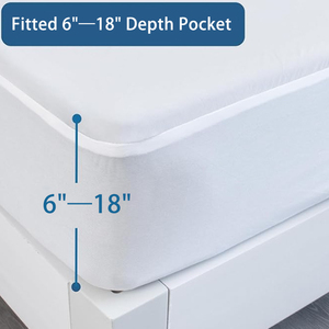 <span class=keywords><strong>Protector</strong></span> de colchón impermeable hipoalergénico Premium para mascotas niños adultos, blanco-suave lavable sin vinilo - Product Image 3