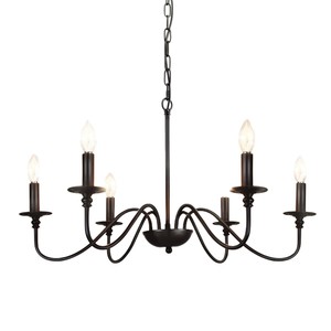 Mỹ Cổ Điển Cổ Điển Sắt Rèn Nến Mặt Dây Chuyền Đèn Đèn Chùm Lớn Màu Đen Vàng Chuỗi Hình Chữ Nhật Cho Phòng Khách Sạn - Product Image 1